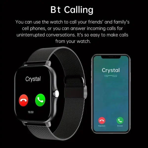 New Smart Watch for Men Women Gift Full Touch Screen Sports Fitness Watch Bluetooth Call Digital Smartwatch - Image 2