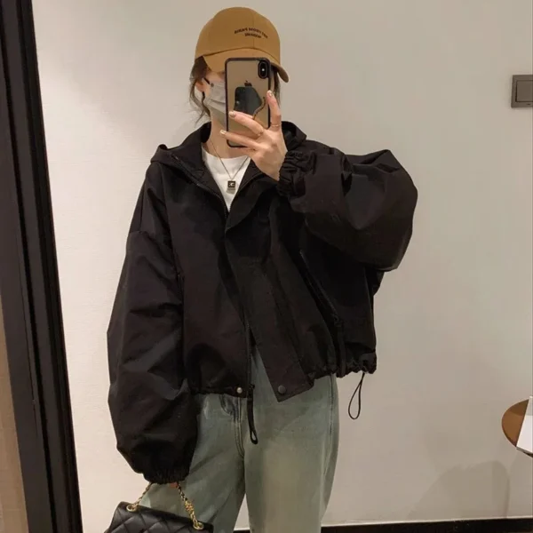 Summer Sun Protection Women's Jacket Long Sleeve Casual Windbreaker Female Hooded Overcoat Loose Basic Coats Outwear - Image 2