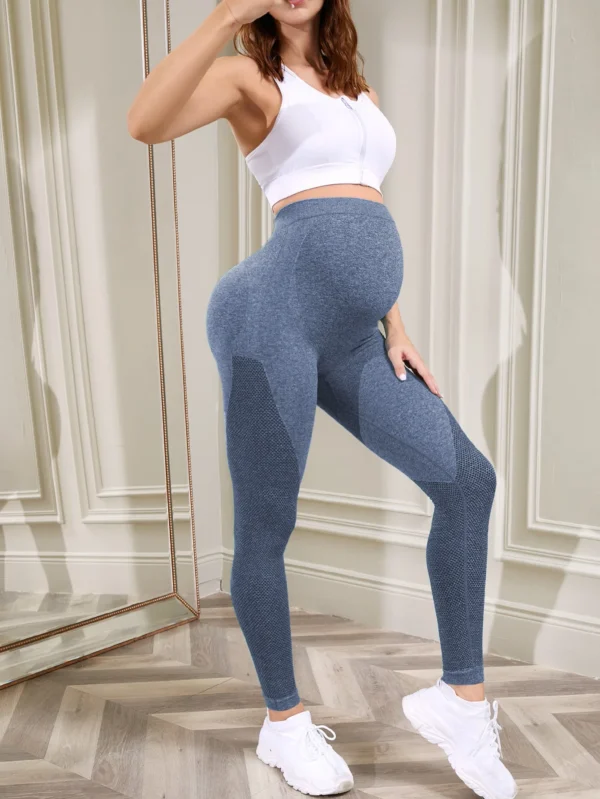 Women's Maternity Leggings Over The Belly Pregnancy Activewear Workout Yoga Pants - Image 7