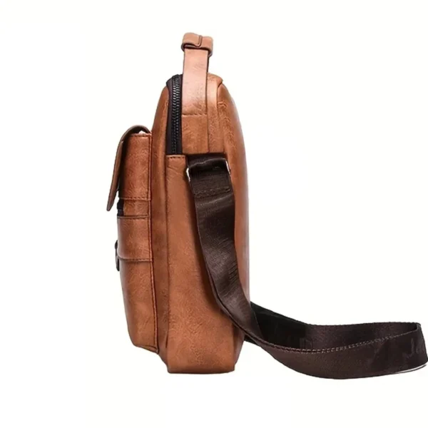 Multi-purpose men's shoulder bag for work, PU crossbody briefcase with handle, professional casual daypack - Image 4