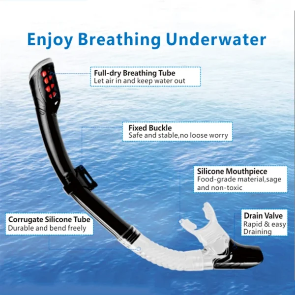 Professional High-Quality Silicone Snorkel Set - High quality silicone diving mirror - Image 5