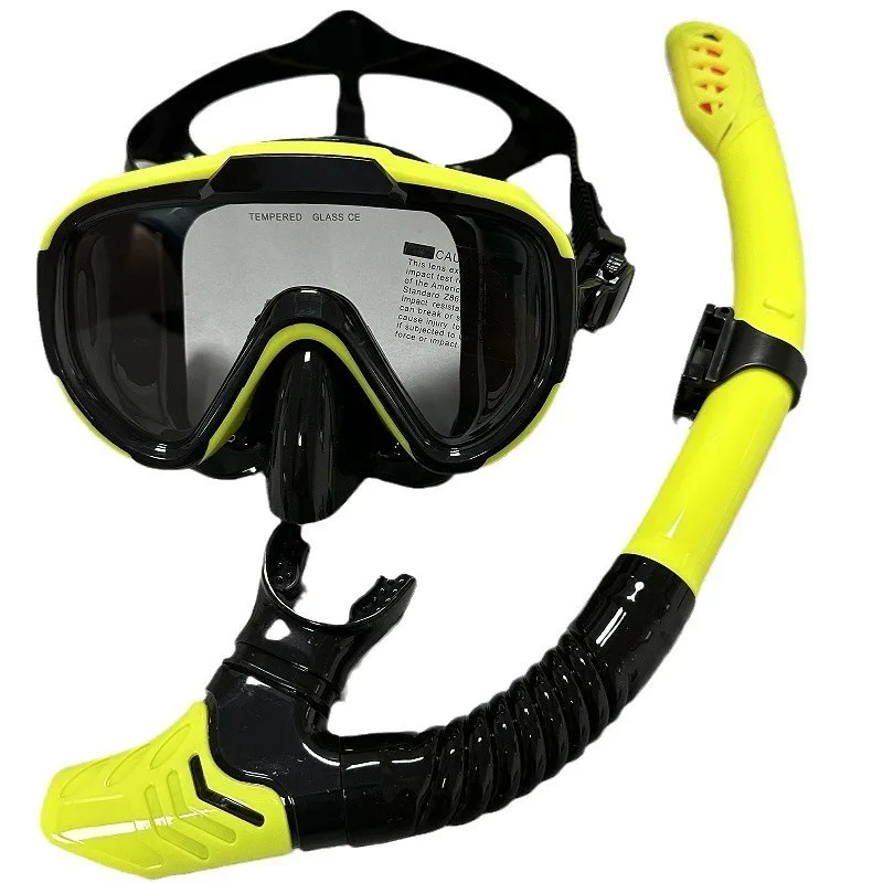 kf-Sef2a099368ae4c489e2a639977da7755c Professional swimming waterproof soft silicone glasses swimming glasses - Full dry breathing tube diving mask - Image 1