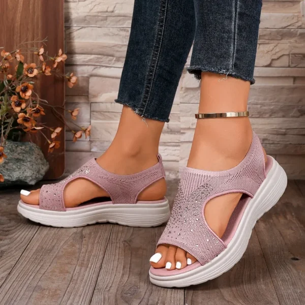 Summer New Women's Casual Sports Sandals Comfortable Beach Wedge Heel Open Toe Stylish Walking Platform Peep Toe Sandals - Image 4