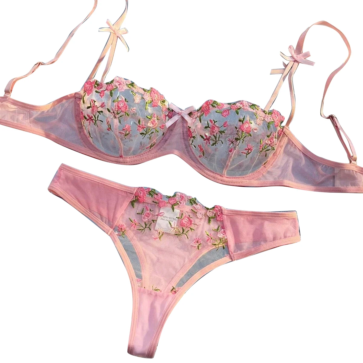 kf-Sf3162fbc64374bc1a31ec81fbed36f0fA New Pink Bra Women Lingerie Set Ladies Embroidery Floral Bras Underwear Sets - Image 1