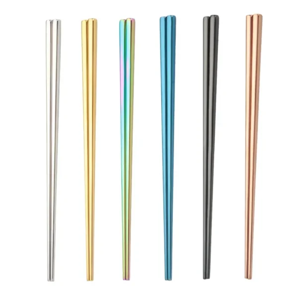 1 Pair Stainless Steel Chopsticks Reusable Portable Food Sticks Korean Metal Chopsticks Kitchen Accessories Dishwasher Safe - Image 5