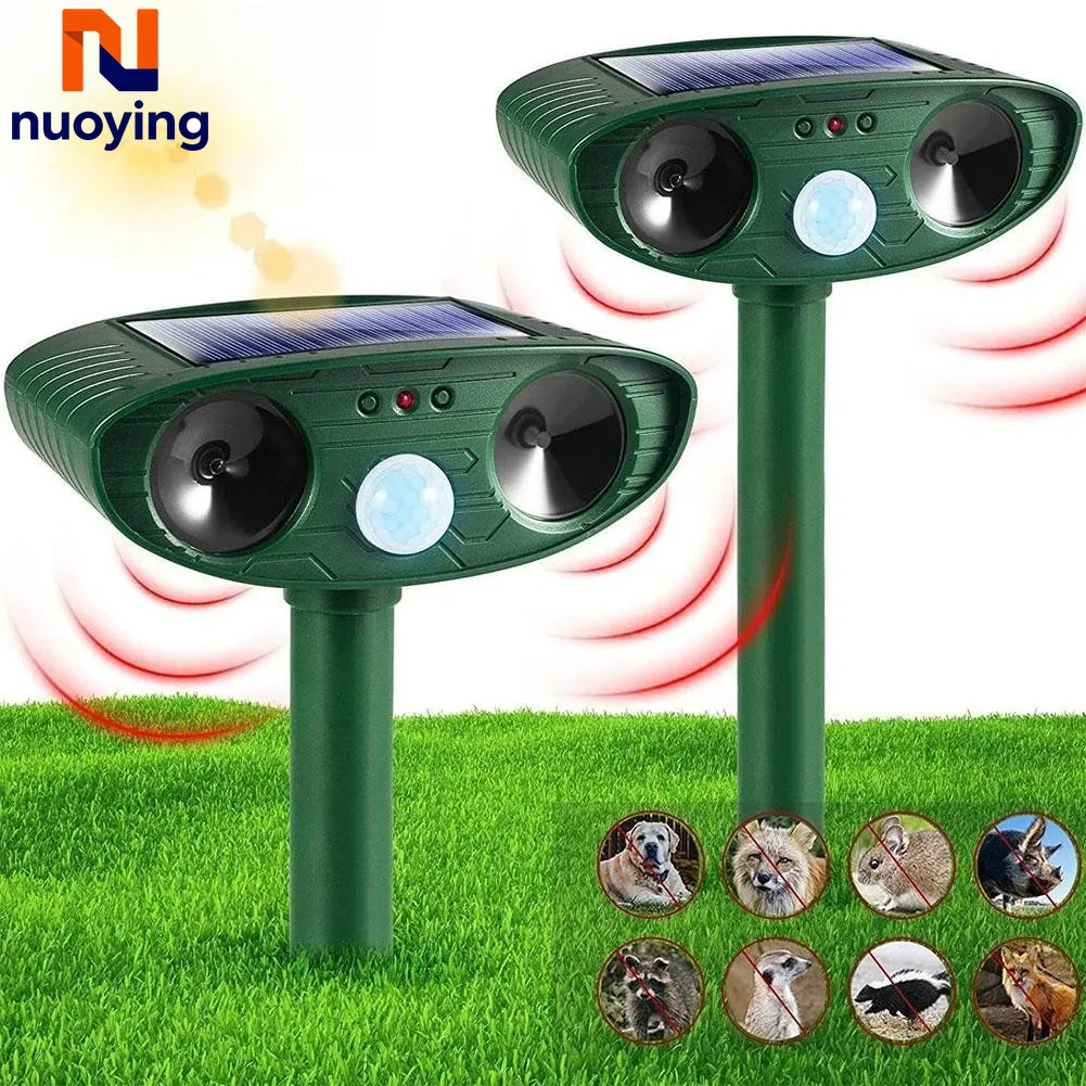 kf-Sfb3cc0acc8994a03adb334710e46b620N Solar Powered Ultrasonic Pest Repeller | Rechargeable Waterproof Outdoor Animal Deterrent for Cats, Dogs & Wildlife - Image 1