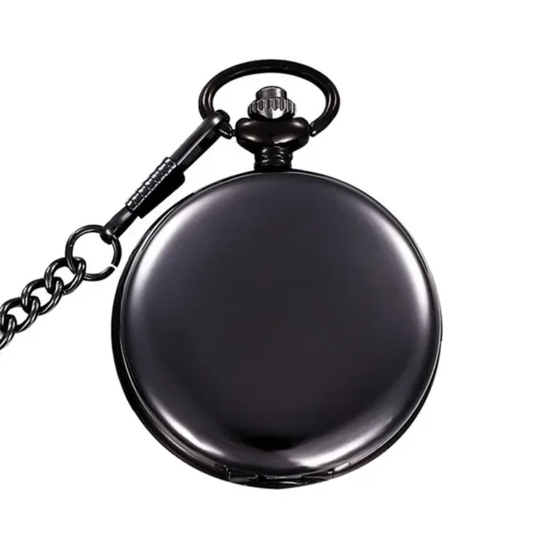Silver Smooth Quartz Pocket Watch Mens Womens Necklace Clock Metal Stainless Steel Watches Pendant with Short Chain Gifts - Image 2