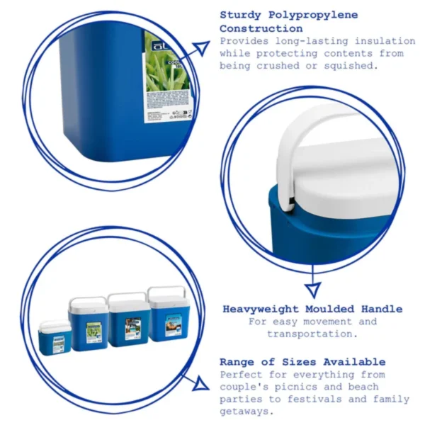 Atlantic Electric Cool Box – Blue Portable Thermal Refrigerator for Camping & Beach (10L, 18L, 24L, 30L) - Image 2