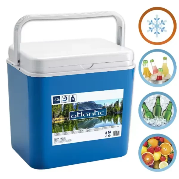 Atlantic Electric Cool Box – Blue Portable Thermal Refrigerator for Camping & Beach (10L, 18L, 24L, 30L) - Image 3