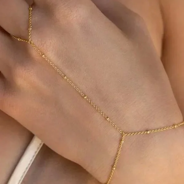 Dainty Hand Chain Bracelet Ring Stainless Handmade Link Chains Connecting Harness Bracelets Hand Jewelry for Women Trendy Gift - Image 2