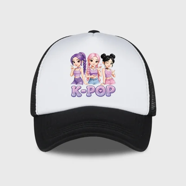 Y2K-Style Baseball Cap with K-Pop Print Design | Summer Mesh Trucker Cap | Festival Gift | Streetwear Sun Hat | Perfect Gift - Image 3