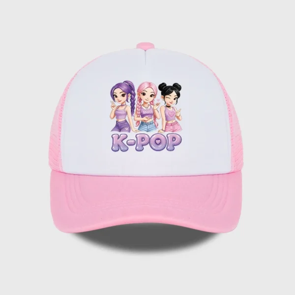 Y2K-Style Baseball Cap with K-Pop Print Design | Summer Mesh Trucker Cap | Festival Gift | Streetwear Sun Hat | Perfect Gift - Image 4