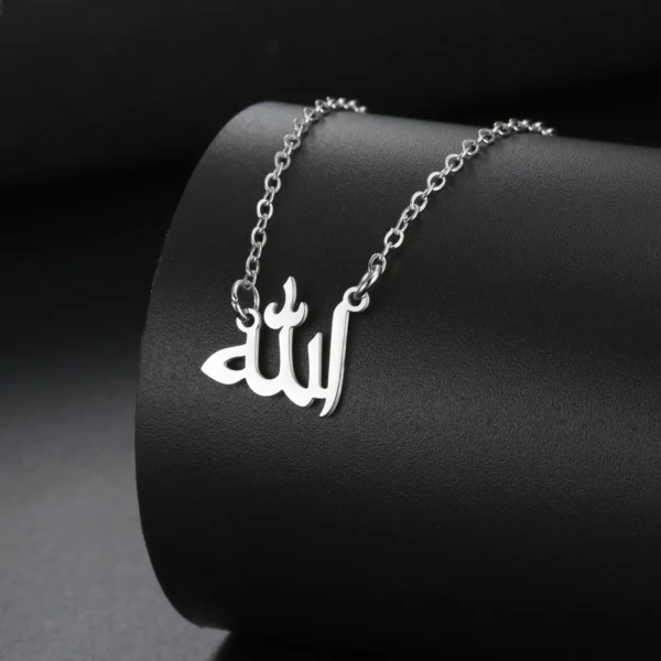 Jeshayuan Gold Allah Choker Necklace • Stainless Steel Arabic Nameplate Jewelry • Elegant Muslim Amulet for Women - Image 3