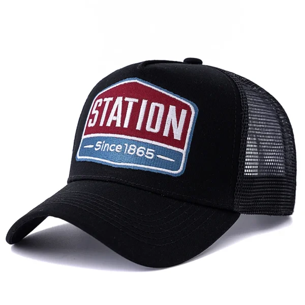 Unisex "STATION" Graphic Trucker Hat | Breathable Summer Mesh Cap - Image 2