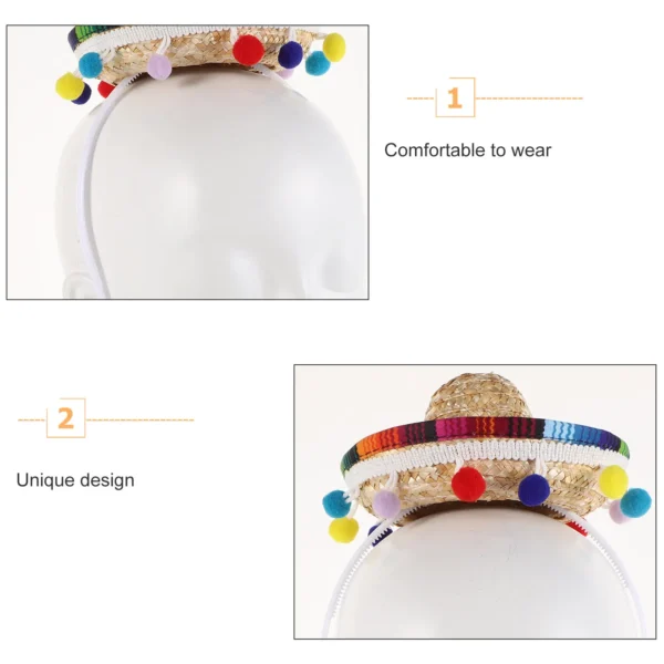 Mini Mexican Hat Small Sombrero Kids Party Hat Carnival Celebration Birthday Mexican Fiesta Party Supplies Sombrero Hats - Image 4