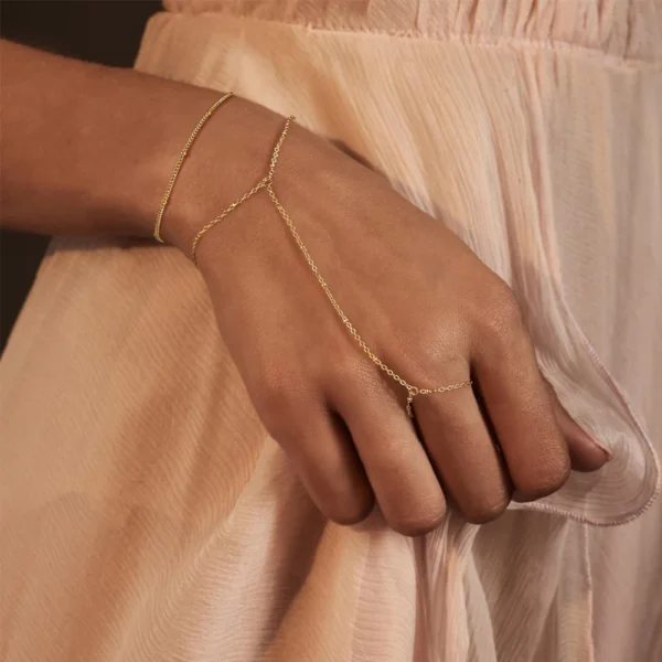 Dainty Hand Chain Bracelet Ring Stainless Handmade Link Chains Connecting Harness Bracelets Hand Jewelry for Women Trendy Gift - Image 5