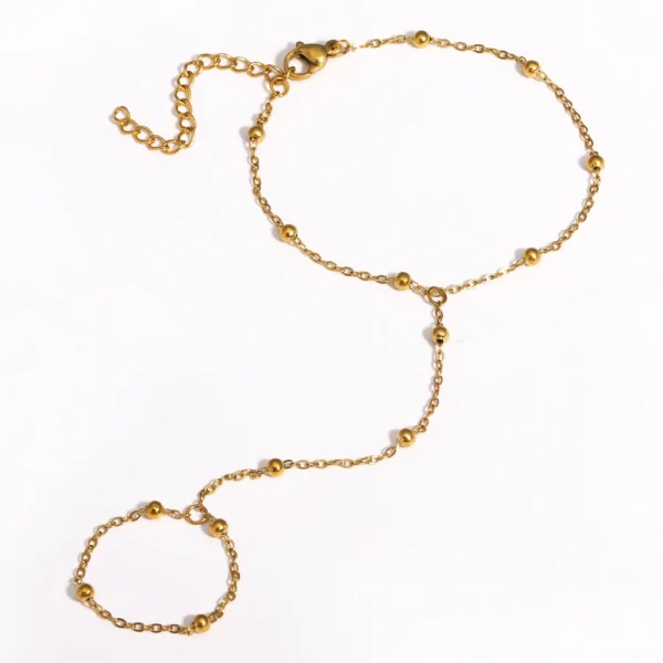 Dainty Hand Chain Bracelet Ring Stainless Handmade Link Chains Connecting Harness Bracelets Hand Jewelry for Women Trendy Gift - Image 6