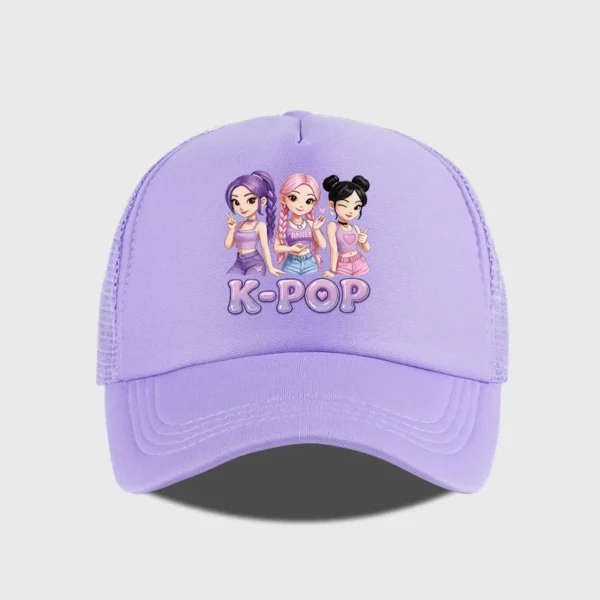 Y2K-Style Baseball Cap with K-Pop Print Design | Summer Mesh Trucker Cap | Festival Gift | Streetwear Sun Hat | Perfect Gift - Image 5