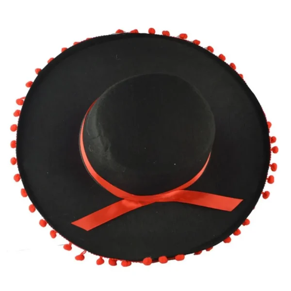 Fuzz Ball Mexican Sombrero Hats Stage Performance Dance Spanish Mexican Hat Costumes Dress Up Wide Brim Spanish-style Hat - Image 2