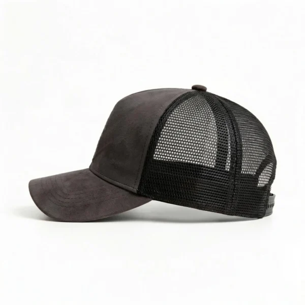 Unisex Suede Baseball Cap | Solid Color Mesh Snapback Hat for Men & Women - Image 3