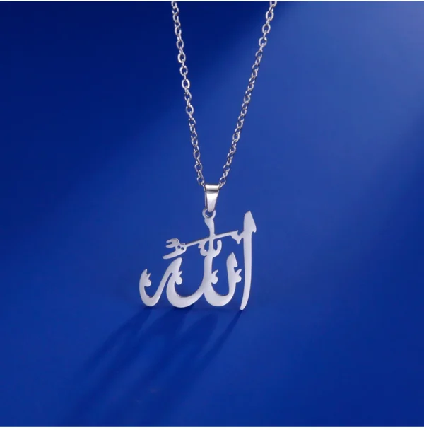 COOLTIME Gold Arabic Allah Necklace • Stainless Steel Islamic Blessing Charm • Trend Unisex Streetwear Faith Jewelry - Image 7