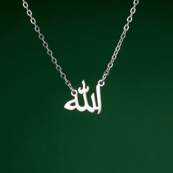 Jeshayuan Gold Allah Choker Necklace • Stainless Steel Arabic Nameplate Jewelry • Elegant Muslim Amulet for Women - Image 5